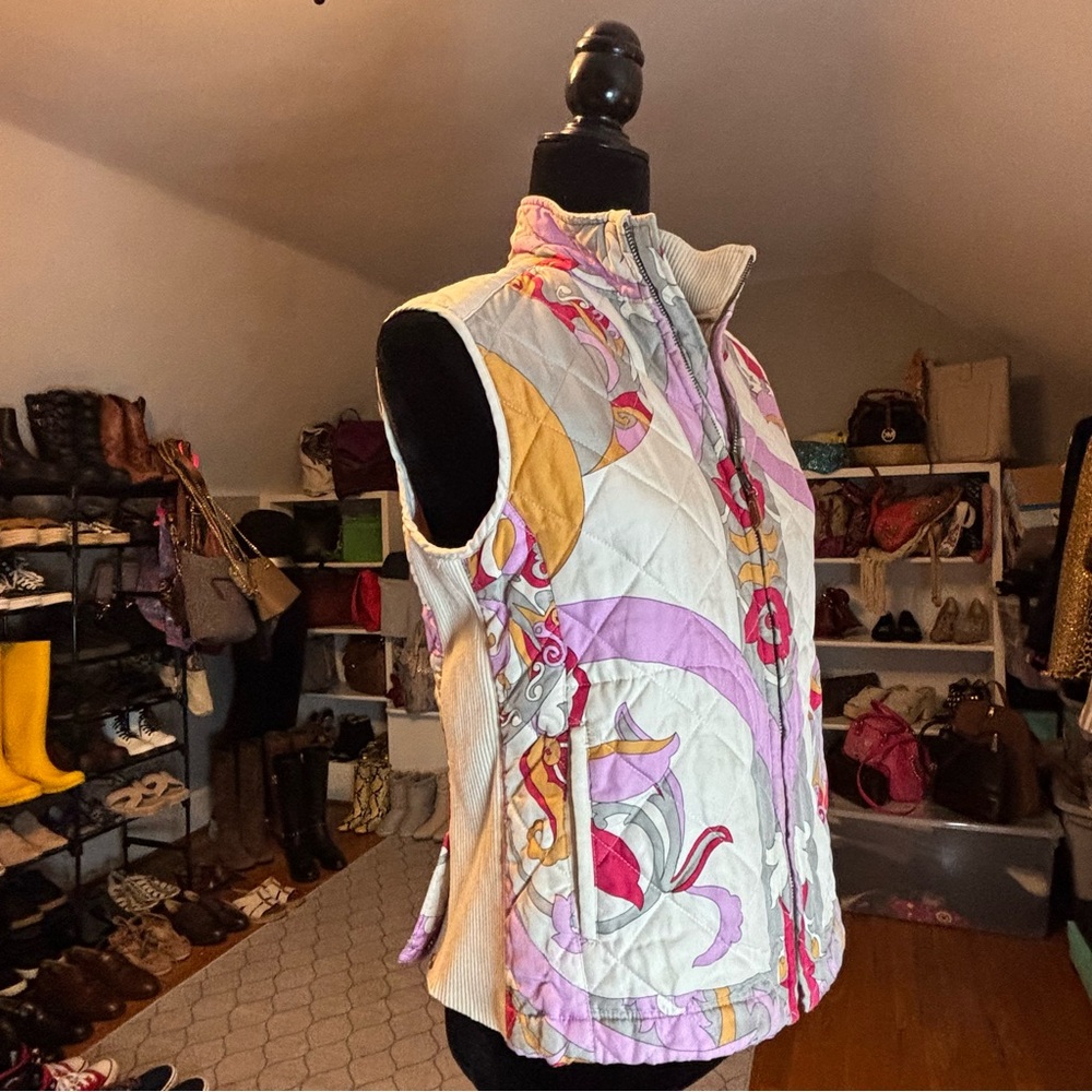 J. McLaughlin 100% Silk Floral Medallian Zippered Vest Sz S - Picture 11 of 15